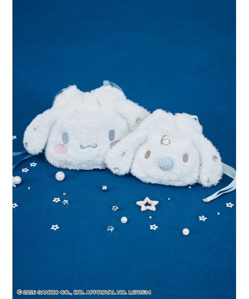 SNIDEL HOME ポーチ 「WEB限定」「Cinnamoroll」巾着ニットポーチ
