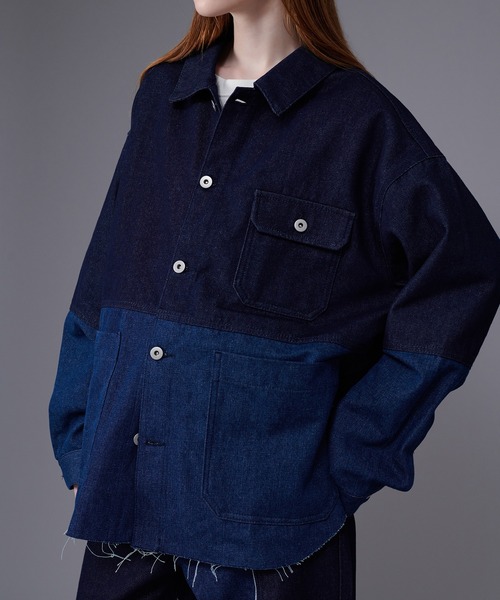 「ONCILY」 デニムジャケット MEDIUM インディゴブルー メンズ_画像7