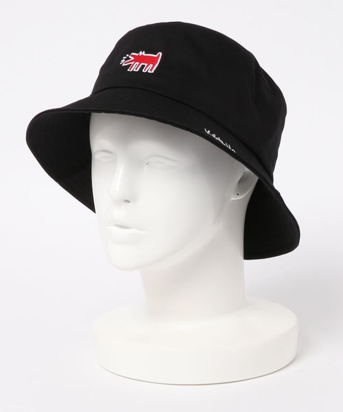   Keith Haring バケットハット OS 黒 Keith Haring 帽子 ハット 「 / キースヘリング 」 アート ロゴ