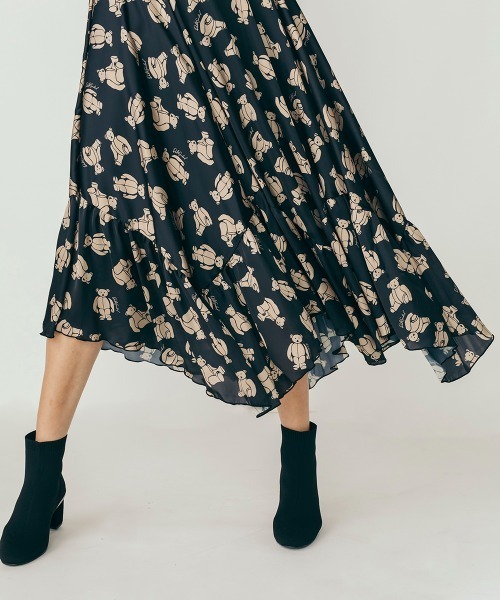DOUBLE STANDARD CLOTHING スカート 「original」テディベア柄スカート