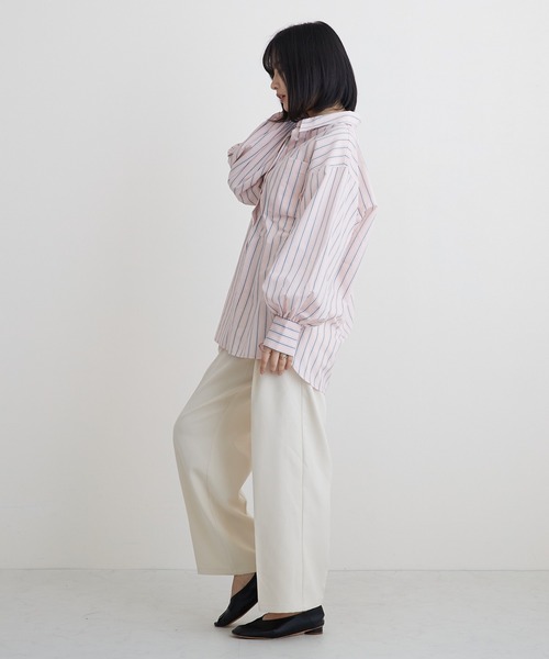 PAPAVER パンツ 「PAPAVER」タックセンターフレアパンツ
