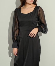 ブラックロングドレス alessia Aラインドレス ブラック XS S M L XL XXL 結婚式 大きい