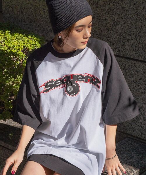 tシャツ Tシャツ メンズ 「SEQUENZ」SPEED BALL RAGLAN S/S TEE / スピードボール ラグラン ツイルワッペン 半袖｜zozo