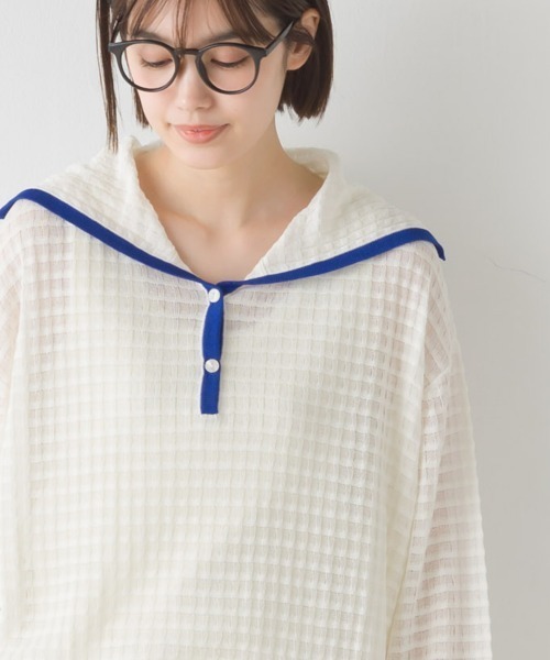 OMNES（ファッション） ニット セーター 12Gビックカラーシアー