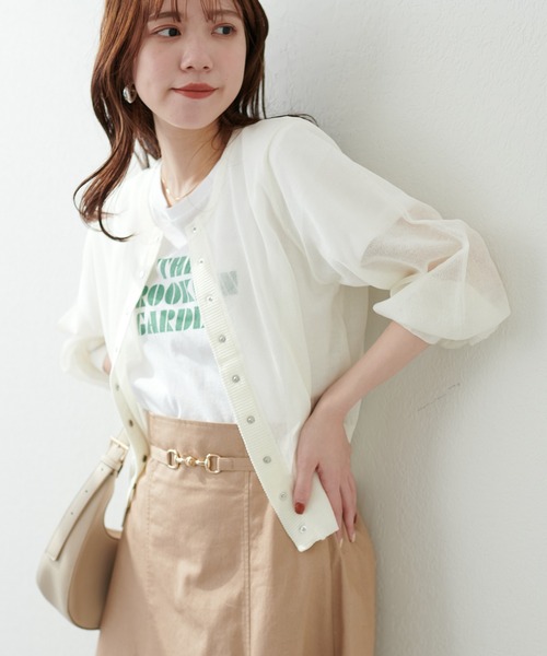 【新品】VANILLA CoUTURE ドットカーディガン&スカート natural couture カーディガン 新色追加 / ドット釦シアー