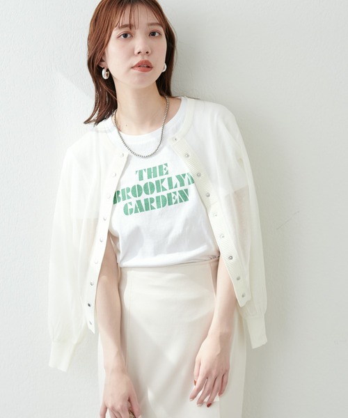 natural couture カーディガン 新色追加 / ドット釦シアー