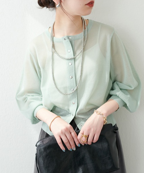 【新品】VANILLA CoUTURE ドットカーディガン&スカート natural couture カーディガン 新色追加 / ドット釦シアー