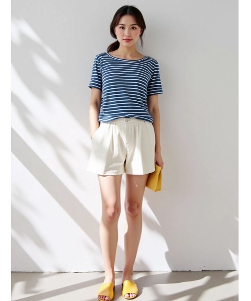 Edit Sheen（エディットシーン） tシャツ バックオープンボーダーリブ