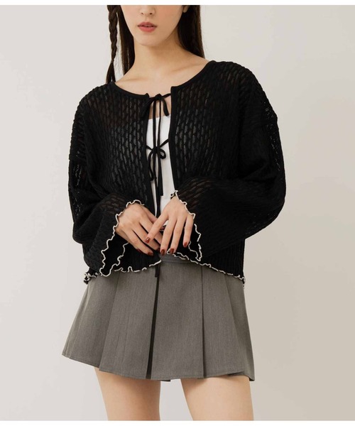 apu☆♡ジャスグリッティー♡黒♡バックリボンカーディガン pain】ローズリボンカーディガン | lilLilly official webstore