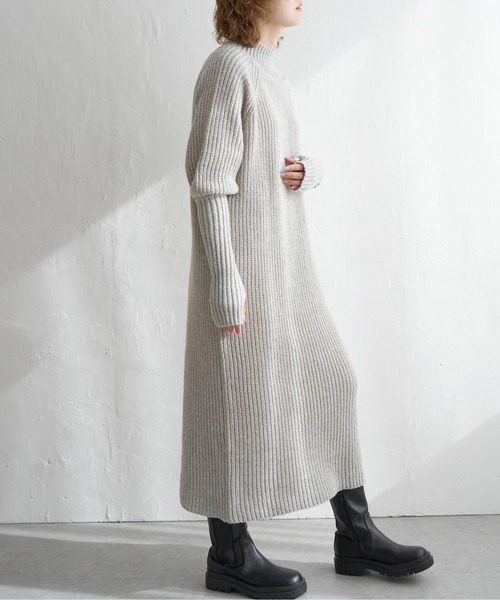 notch. ワンピース ロングスリーブハイネックニットワンピース