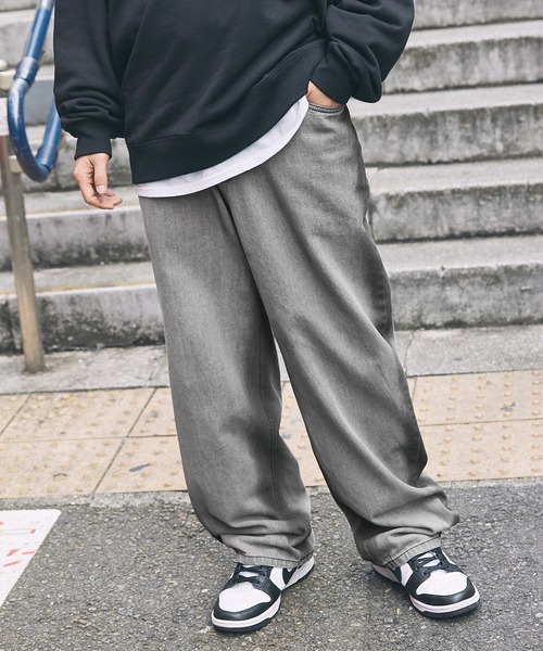 ジーンズ Buyer's Select/スプレープリントワイドバギーデニム メンズ