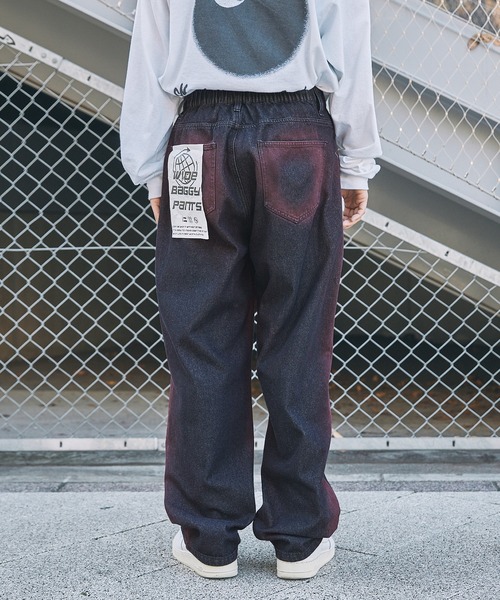 ジーンズ Buyer's Select/スプレープリントワイドバギーデニム メンズ