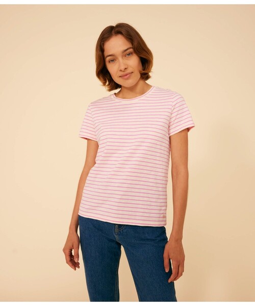 tシャツ ボーダーライトジャージ半袖Ｔシャツ レディース