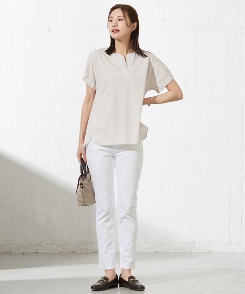 tシャツ 「接触冷感」プレーティングジャージー フレンチスリーブ カットソー レディース tシャツ 「接触冷感」プレーティングジャージー フレンチ