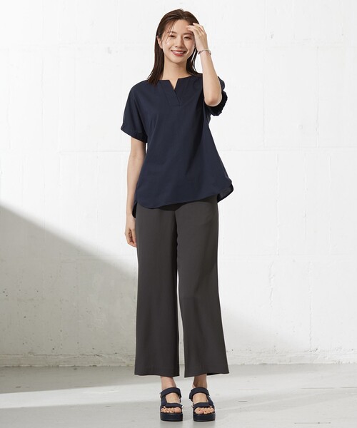 tシャツ 「接触冷感」プレーティングジャージー フレンチスリーブ カットソー レディース tシャツ 「接触冷感」プレーティングジャージー フレンチ