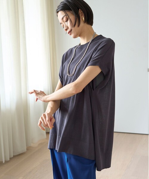 UNFILO レディース　半袖　接触冷感ニット UNFILO ニット セーター 「接触冷感/UVカット」スゴ機能美ニット