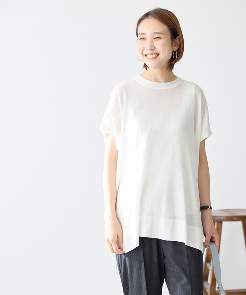UNFILO レディース　半袖　接触冷感ニット UNFILO ニット セーター 「洗える/UVケア/接触冷感」スゴ機能