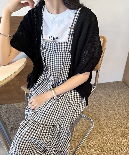 N.s サロペット オーバーオール ギンガムチェックティーアド N.s サロペット オーバーオール ギンガムチェックティーアド