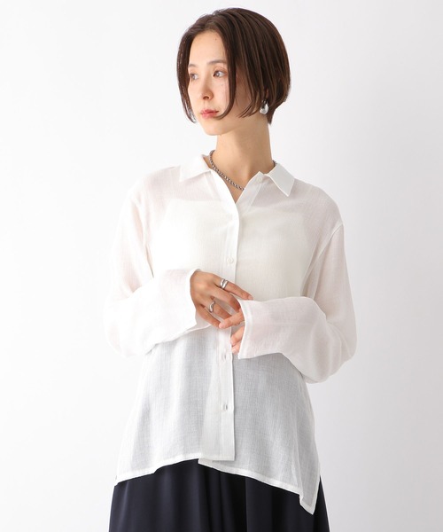 ブラウス シャツ ナチュラルタッチ 楊柳 シャツ レディース JOURNAL STANDARD relume ブラウス シャツ 楊柳バンドカラー