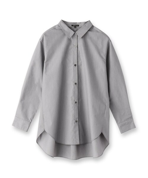 INDIVI ブラウス シャツ 「コットンライク」オーバーシャツ