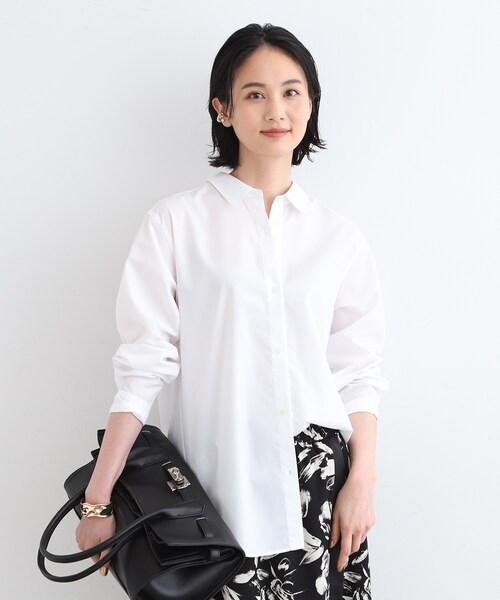 INDIVI ブラウス シャツ 「コットンライク」オーバーシャツ