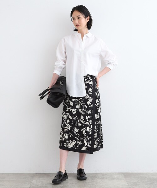 INDIVI ブラウス シャツ 「コットンライク」オーバーシャツ