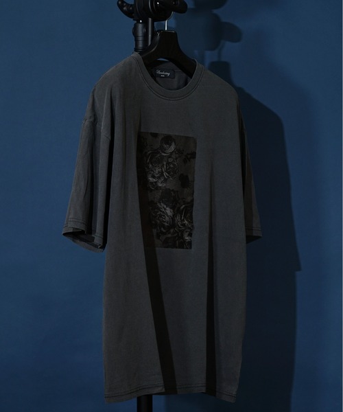 tシャツ 「Bl」ピグメントプリントTEE レディース メンズ リサイクルポリエステル刺繍プリントTシャツ｜メンズ
