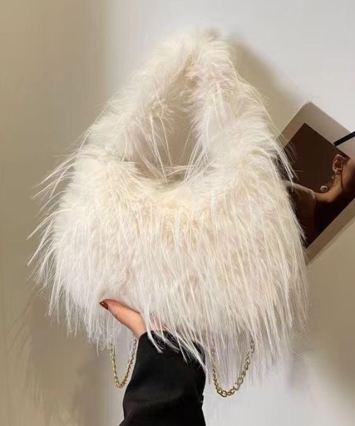 【未使用】ショルダーバッグ❤2wayシャギーファーバッグ　がま口バッグ ap retro ショルダーバッグ バッグ 2wayシャギーファーバッグ / ミニ