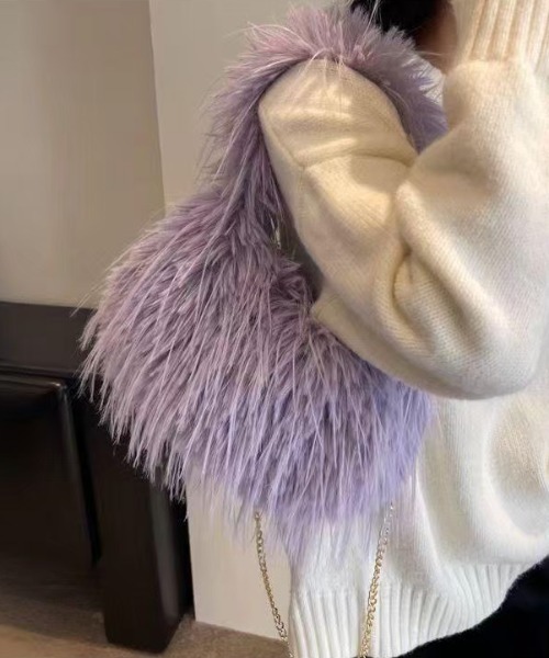 【未使用】ショルダーバッグ❤2wayシャギーファーバッグ　がま口バッグ ap retro ショルダーバッグ バッグ 2wayシャギーファーバッグ / ミニ