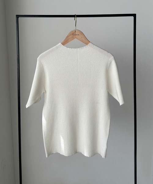 Rene リブ編み 半袖ニット トップス　36 Rene リブ編み 半袖ニット トップス 36 netw0001851_c2.jpg