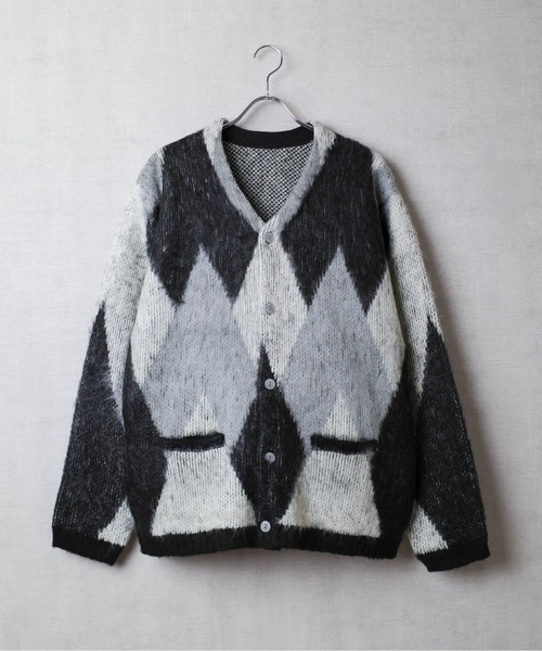 カーディガン 「INNOCENT」MOHAIR TOUCH CARDIGAN 総柄モヘアタッチ 