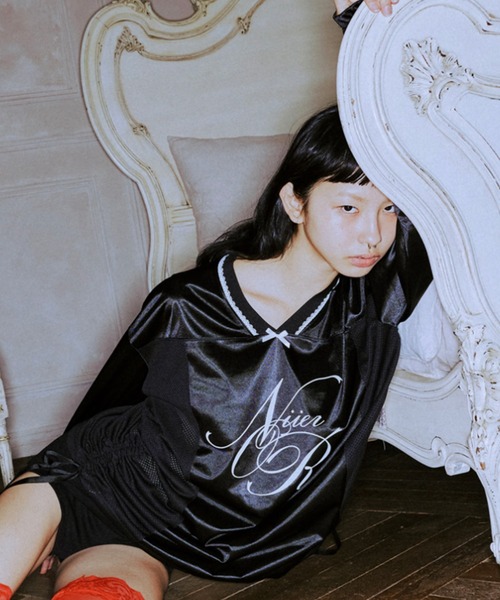 tシャツ A'GEM/9 × .kom 「NIIER NOR/ニア ノア」 NN FOOTBALL T-SHIRT/NN フットボール長袖カットソー