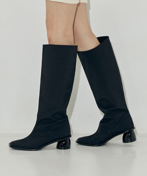 ブーツ 「MUKASA/ムカサ」FABRIC LONG BOOTS レディースの画像