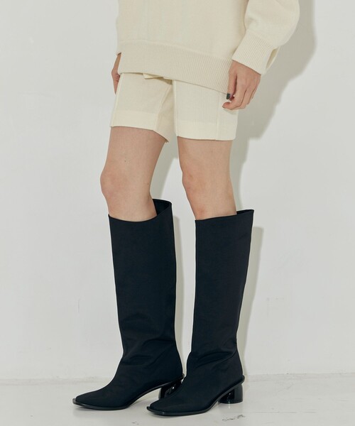 ブーツ 「MUKASA/ムカサ」FABRIC LONG BOOTS レディースの画像