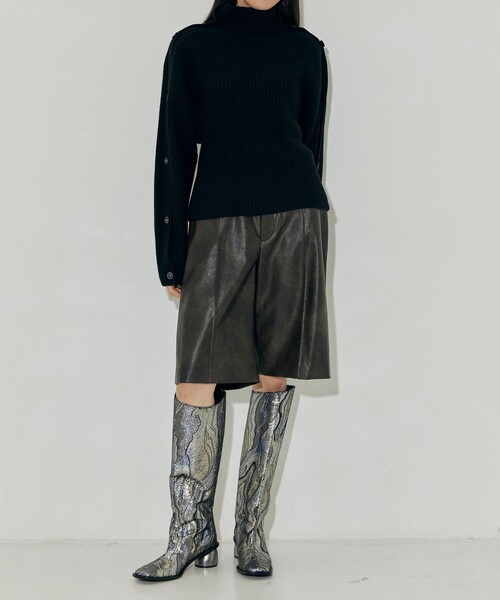 ブーツ 「MUKASA/ムカサ」FABRIC LONG BOOTS レディースの画像