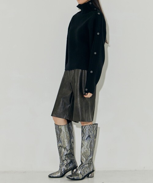 ブーツ 「MUKASA/ムカサ」FABRIC LONG BOOTS レディースの画像