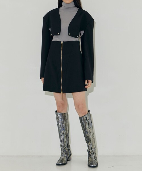 ブーツ 「MUKASA/ムカサ」FABRIC LONG BOOTS レディースの画像