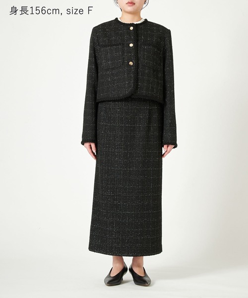 N.O.R.C コート アウター ツィードショートジャケット レディース