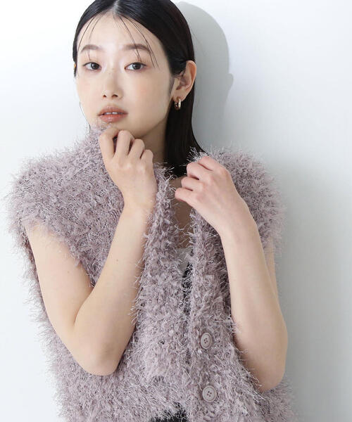 NATURAL BEAUTY BASIC ベスト ジレ 「Oggi掲載」フリンジ