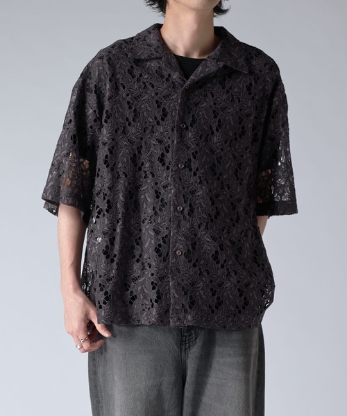 Lui's フラワーレースシャツ　25ss 未使用 Lui's シャツ フラワーレースシャツ 25ss メンズ : ZOZOTOWN