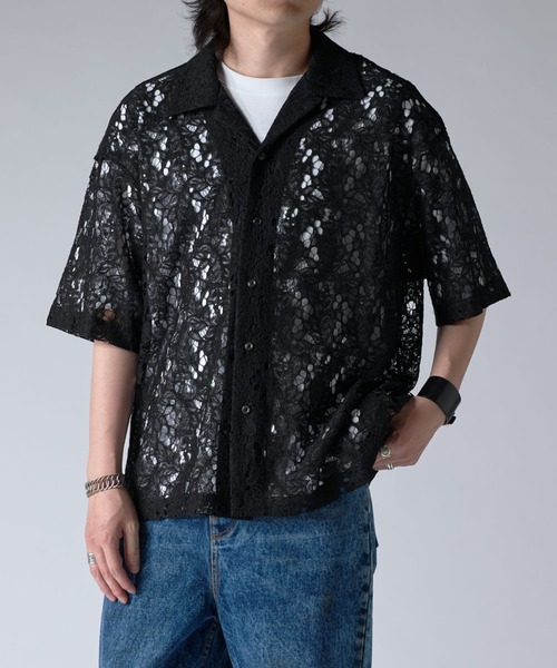 Lui's フラワーレースシャツ　25ss 未使用 Lui's シャツ フラワーレースシャツ 25ss メンズ : ZOZOTOWN