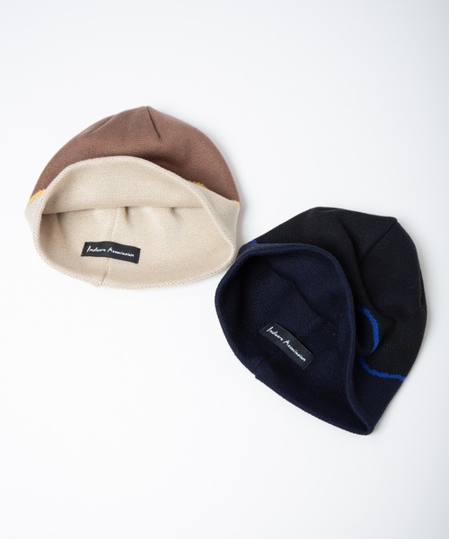 INDIETRO ASSOCIATION ニット帽 ニットキャップ Wavy Line Beanie