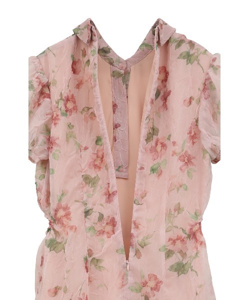 CLANE SHEER FLOWER MINI PUFF ONEPIECE