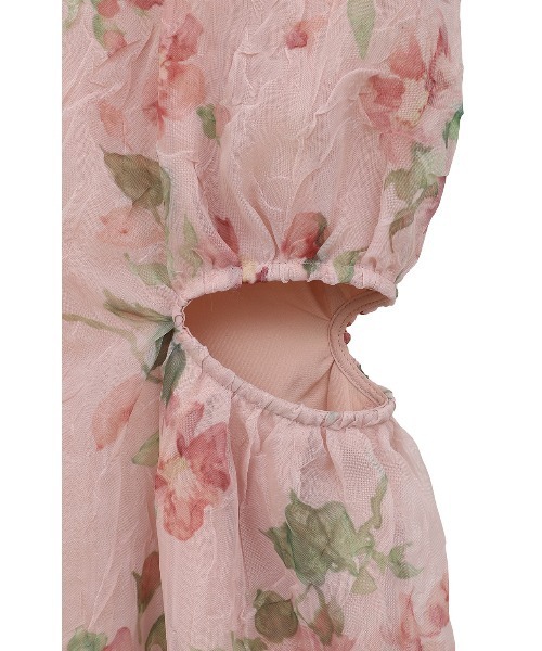 CLANE SHEER FLOWER MINI PUFF ONEPIECE