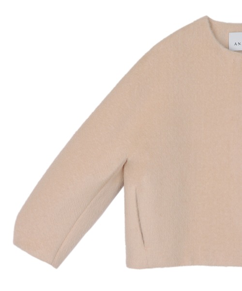 ANAYI（アナイ） ノーカラージャケット 34 ベージュ レディース