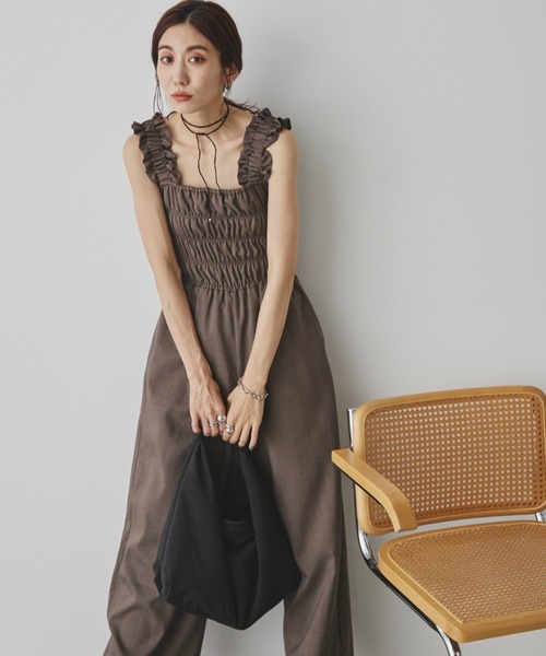 Auntie Rosa Holiday サロペット オーバーオール シャーリング