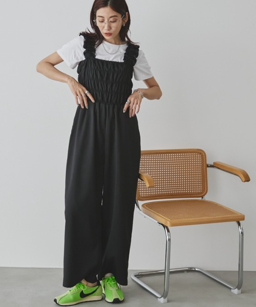 Auntie Rosa Holiday サロペット オーバーオール シャーリング