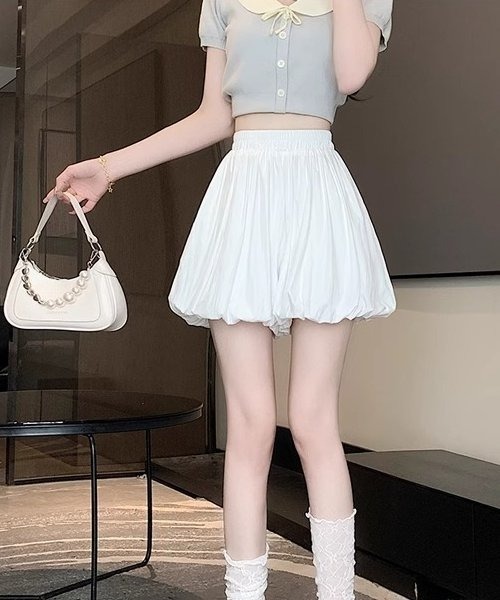 COMON＋ スカート ウエストシャーリング バルーンミニスカート風
