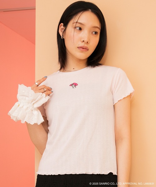 sanrio tシャツ 「My Melody × forksy.」フロント刺繍