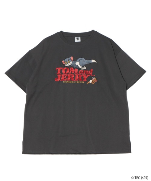 tシャツ 「公式」トムとジェリー 総刺繍半袖Tシャツ レディース メンズ